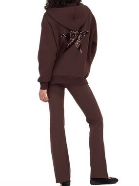 Forever 21 Sequin Star Brown Hooded Jacket and Pants Set
